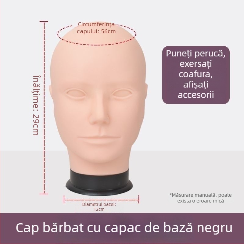 Model cap pentru perucă - păr lung drept cu breton, păr din mătase, poate fi vopsit sau perimat