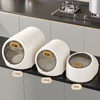 Cutie de depozitare pentru orez, PP, capacitate 10 L sau mai mare, sigilată, rezistentă la umezeală și insecte, de calitate alimentară, stil Nordic