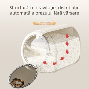 Cutie de depozitare pentru orez, PP, capacitate 10 L sau mai mare, sigilată, rezistentă la umezeală și insecte, de calitate alimentară, stil Nordic
