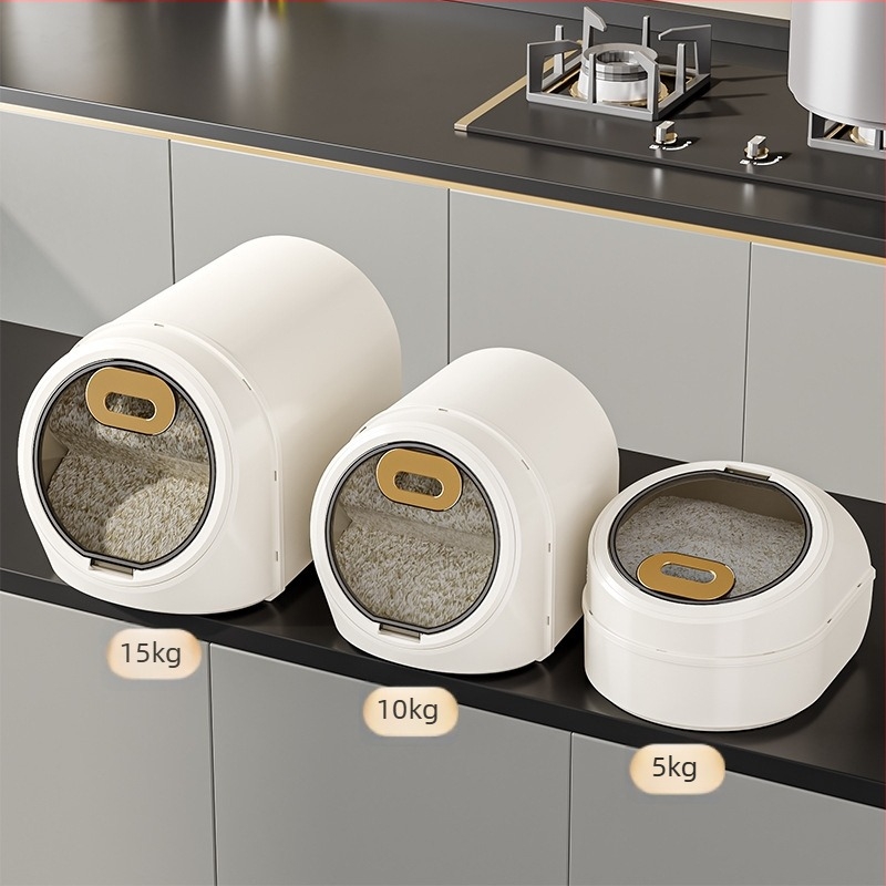 Cutie de depozitare pentru orez, PP, capacitate 10 L sau mai mare, sigilată, rezistentă la umezeală și insecte, de calitate alimentară, stil Nordic
