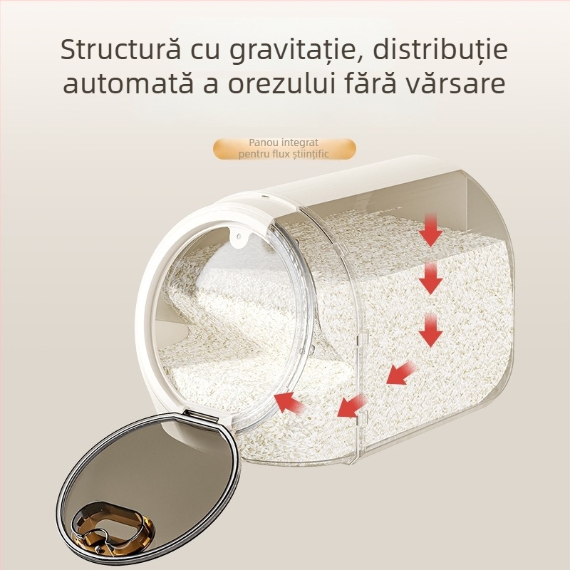 Cutie de depozitare pentru orez, PP, capacitate 10 L sau mai mare, sigilată, rezistentă la umezeală și insecte, de calitate alimentară, stil Nordic