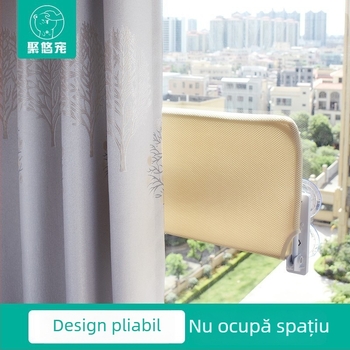 Hamac pentru pisici cu ventuze pentru geam, cuib de pisica din pluș sintetic scurt, respirabil și cald, pentru toate sezoanele