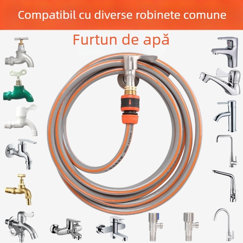 Furtun de apă pentru uz casnic cu conector pentru robinet, țeavă PVC, udare balcon, rezistent la explozii, certificat CE