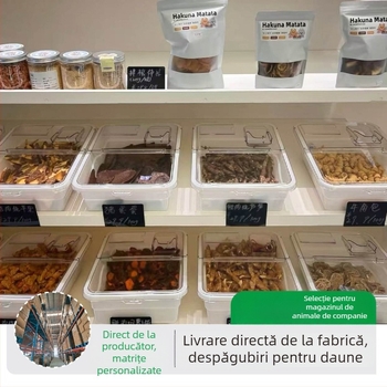 Ecobox Cutie plastică de depozitare pentru hrana pisicilor și câinilor – sigilată, rezistentă la umezeală și dăunători, personalizabilă