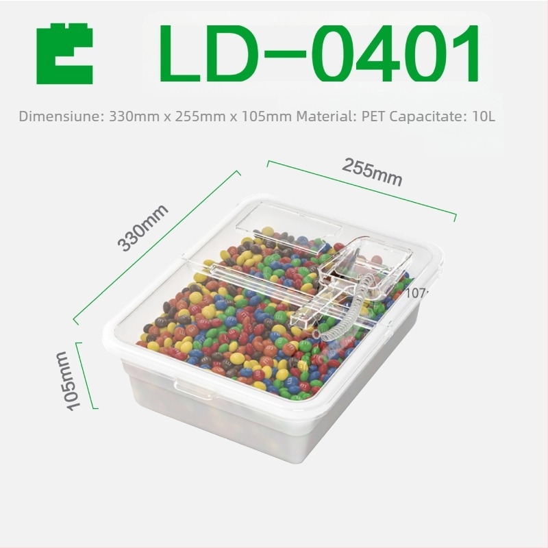 Ecobox Cutie plastică de depozitare pentru hrana pisicilor și câinilor – sigilată, rezistentă la umezeală și dăunători, personalizabilă