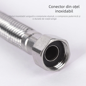 Tubă de intrare apă din oțel inoxidabil 304, împletită, cu capete duble, rezistentă la explozii, pentru boiler, 90°C, presiune nominală 10