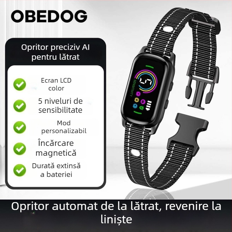 Guler anti-latrat pentru câini, din cauciuc, utilizare generală, marcă Powerful Merchant