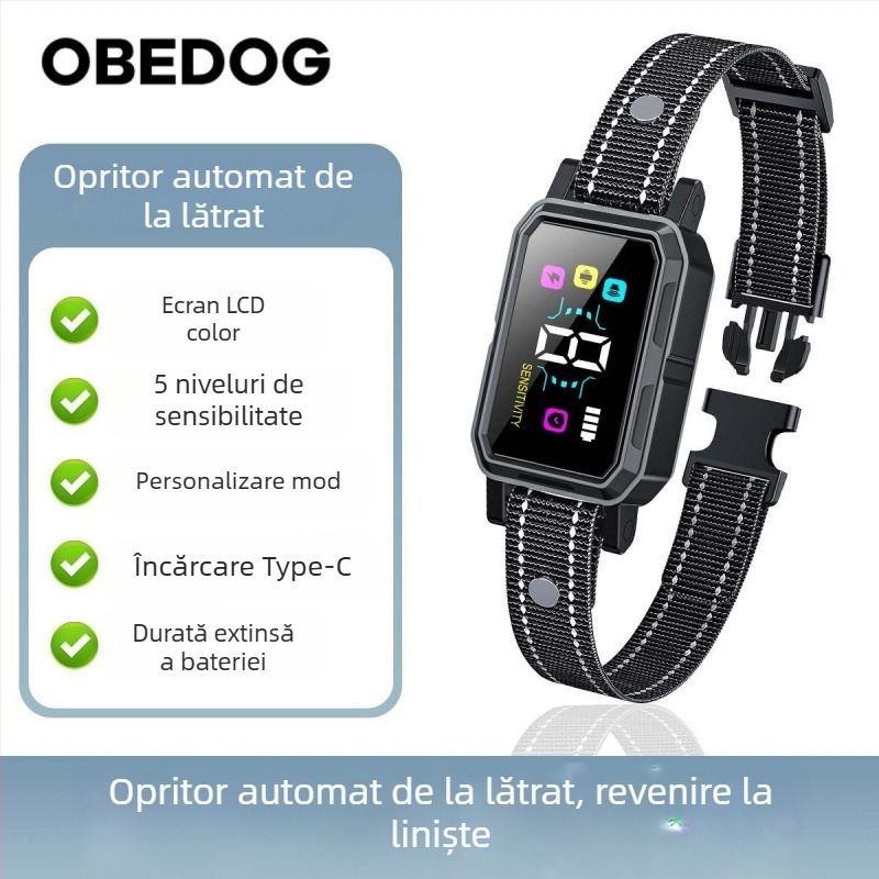 Guler anti-latrat pentru câini, din cauciuc, utilizare generală, marcă Powerful Merchant