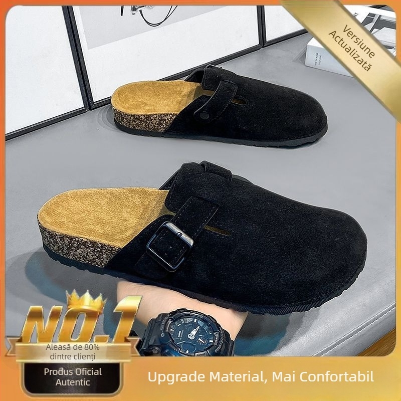 Sandale pentru bărbați, partea superioară PU, talpă EVA, antiderapare, Slip-On cu vârf închis, vară 2024