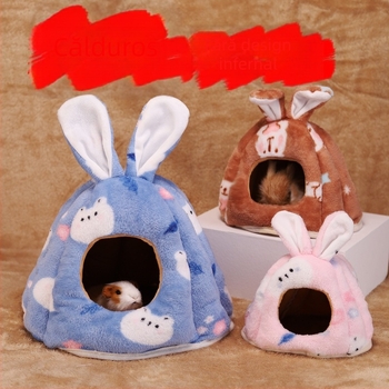 Cuib pentru animale de mici dimensiuni – din flanel, polar fleece și bumbac PP; design cu bază deschisă; potrivit pentru cinchile