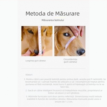 Botniță reglabilă pentru câini, anti-mușcare, anti-hrană și anti-lătrat; respirabilă și permite aportul de apă pentru câini mari
