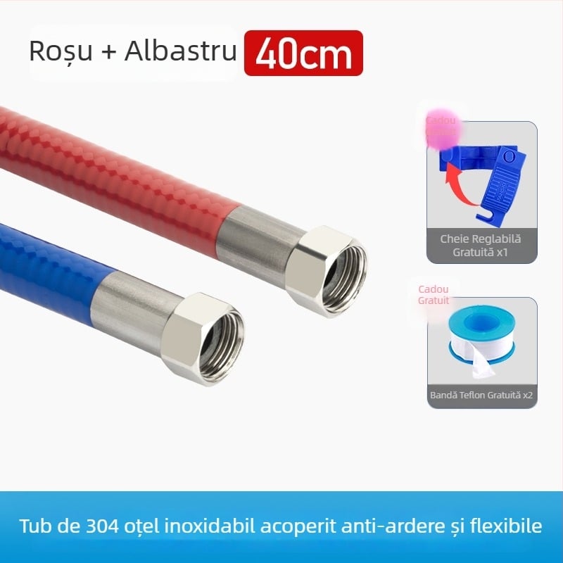 Furtun corrugat din oțel inoxidabil pentru boiler de apă, interfață cu patru puncte, 304, 3 MPa, 100°C