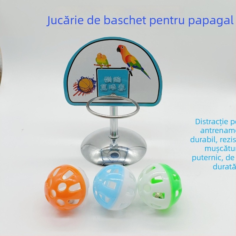 Suport metalic pentru papagal de baschet — jucărie interactivă de antrenament, marca Chuanbao