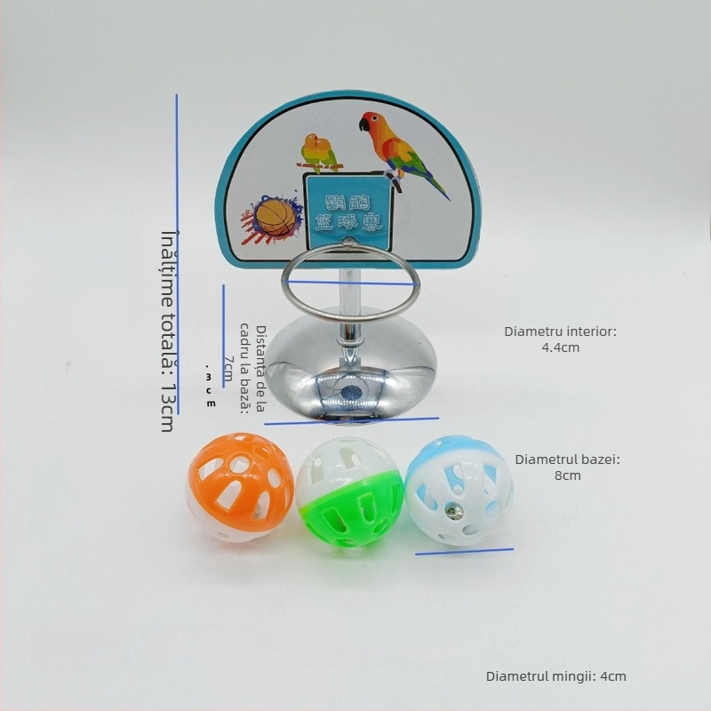Suport metalic pentru papagal de baschet — jucărie interactivă de antrenament, marca Chuanbao