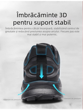 Pantofi de antrenament unisex pentru exterior - suprafețe din piele naturală + plasă, talpă EVA medie, talpă EVA, anti-alunecare, talpă joasă, închidere cu șiret în față