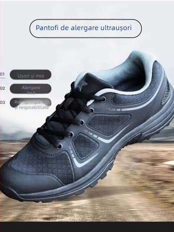 Pantofi de alergare cross-country cu închidere frontală cu șireturi, partea superioară din in, talpă EVA, tehnologie a talpii viscose
