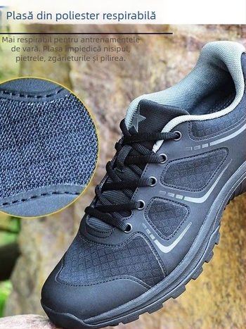 Pantofi de alergare cross-country cu închidere frontală cu șireturi, partea superioară din in, talpă EVA, tehnologie a talpii viscose