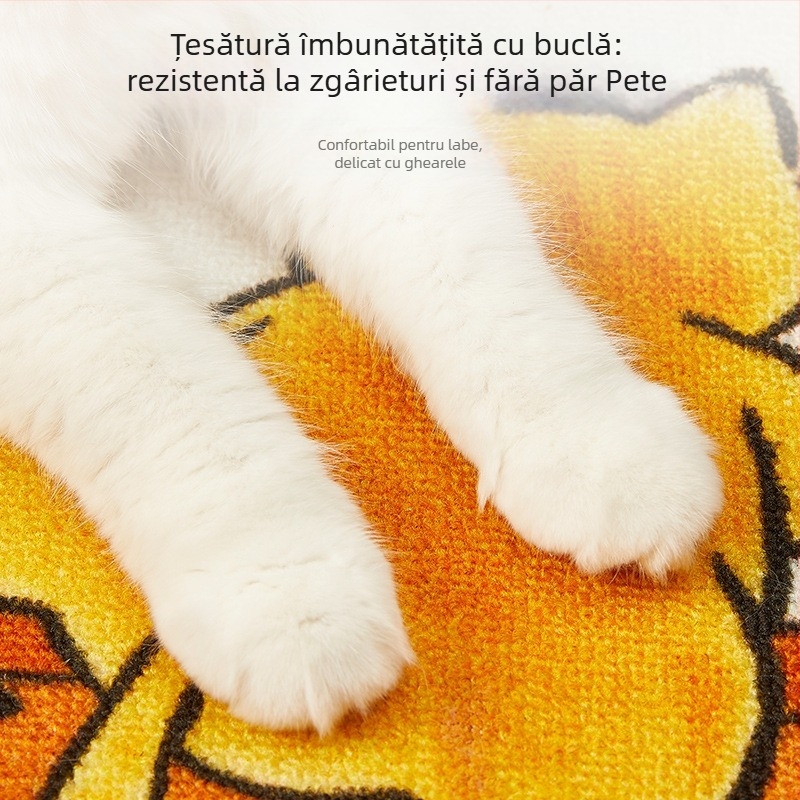 Placă de zgâriere pentru pisici, stil desen animat, material loop velvet, montare pe perete, jucărie verticală