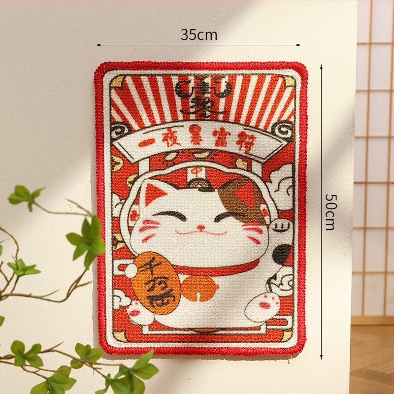 Placă de zgâriere pentru pisici, stil desen animat, material loop velvet, montare pe perete, jucărie verticală