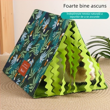 Adăpost pentru animale mici și tunel triunghiular, material: pânză, design de siguranță cu ciucuri triunghiulari, potrivit pentru cobai și iepuri, origine: Linyi, Shandong, marcă: Mr. du