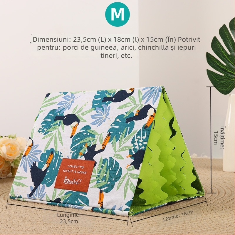 Adăpost pentru animale mici și tunel triunghiular, material: pânză, design de siguranță cu ciucuri triunghiulari, potrivit pentru cobai și iepuri, origine: Linyi, Shandong, marcă: Mr. du