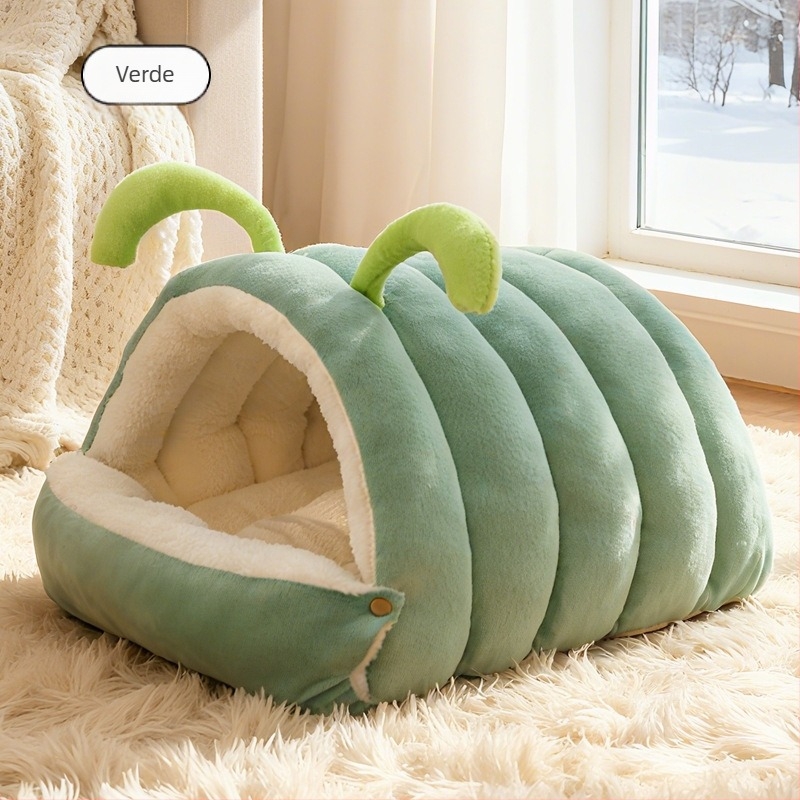 Cuib pentru pisici Autumn - Semi-închis, Detașabil și Lavabil, Pentru Toate Sezoanele, Pat Interior pentru Pisici, din PP Bumbac