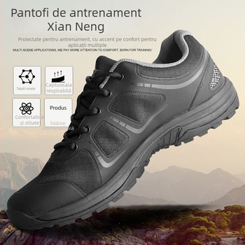 Pantofi de antrenament cu partea superioară din plasă, branț din latex, talpă din compozit antiderapant și design ușor