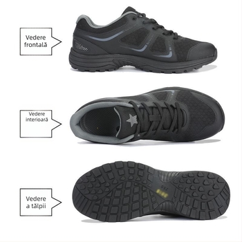 Pantofi de antrenament cu partea superioară din plasă, branț din latex, talpă din compozit antiderapant și design ușor