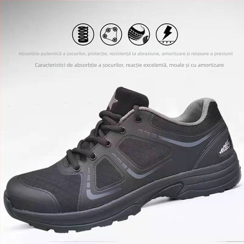 Pantofi de antrenament cu partea superioară din plasă, branț din latex, talpă din compozit antiderapant și design ușor