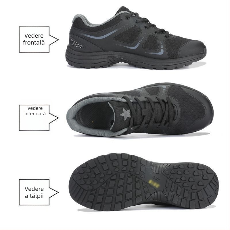 Pantofi de antrenament cu partea superioară din plasă, branț din latex, talpă din compozit antiderapant și design ușor