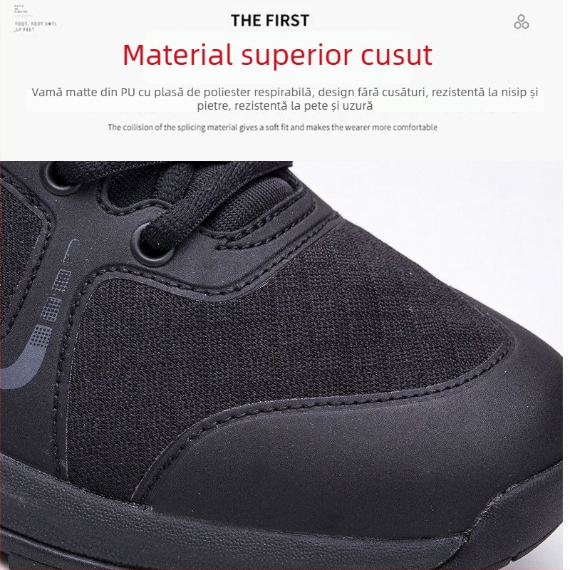 Pantofi de antrenament cu partea superioară din plasă, branț din latex, talpă din compozit antiderapant și design ușor