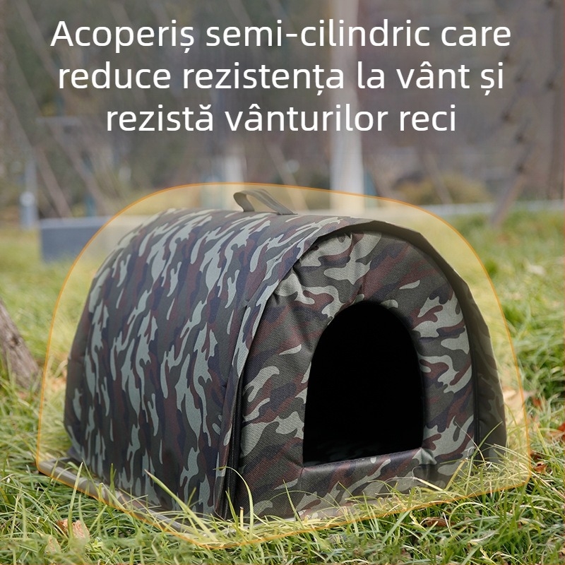 Cuib pentru pisici din Oxford, închis, impermeabil, cald, pentru interior și exterior, potrivit pentru iarnă, primăvară și toamnă.