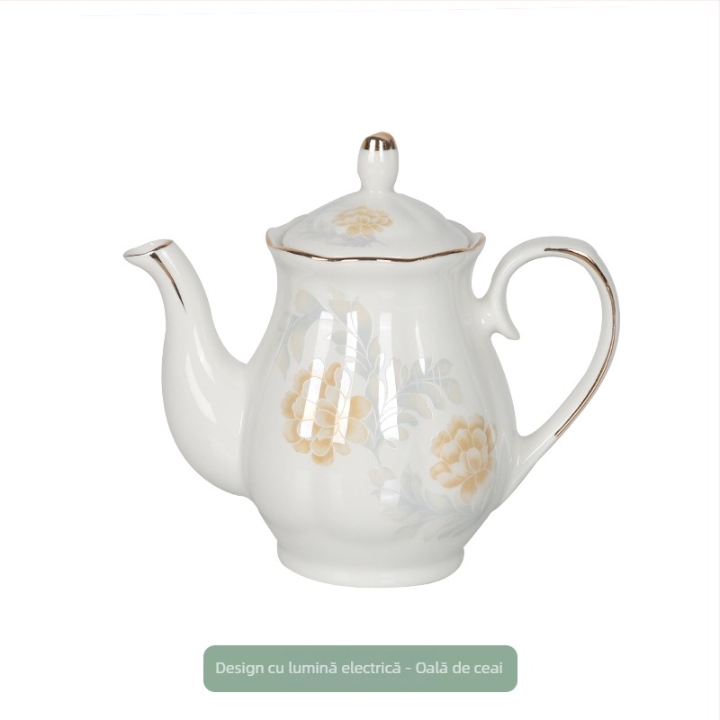 Set ceramic pentru bucătărie cu sticle de sare, zahăr și oțet – stil chinezesc, design fără găuri; Material: ceramic; Categoria: raft pentru condimente