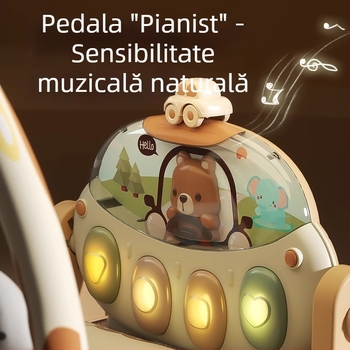 Gimnastică pentru bebeluși cu pian cu pedale – jucărie din plastic pentru 0–3 ani, 11 funcții