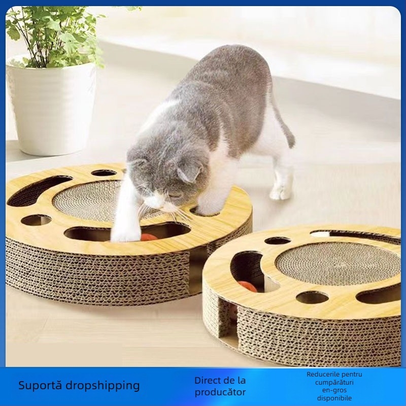 Murch Placă de zgâriere pentru pisici din hârtie ondulată – jucărie cartoon durabilă