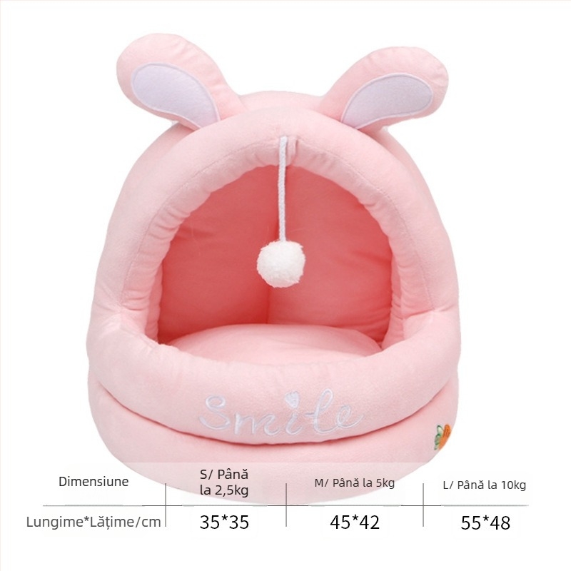 Cuib pentru pisici, design semiînchis, detașabil și lavabil, căsuță moale pentru pisici. Brand Jing Chong; Material: Pânză; Destinat pentru: Pisici