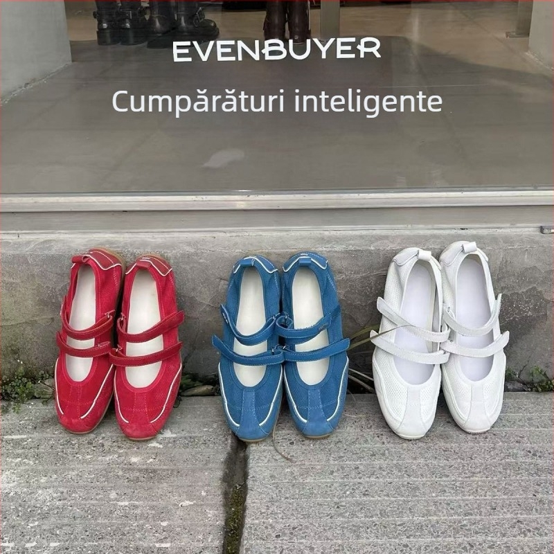 Pantofi Mary Jane pentru femei cu înălțime internă ascunsă, Velcro, partea superioară din piele, căptușeală din lână de oaie, talpă din cauciuc