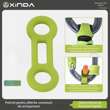 Xinda Inel de limitare pentru alpinism – inel din silicon, cârlig rapid, poziționare, închidere principală, inel fix, pentru speologie și coborâri din înălțimi