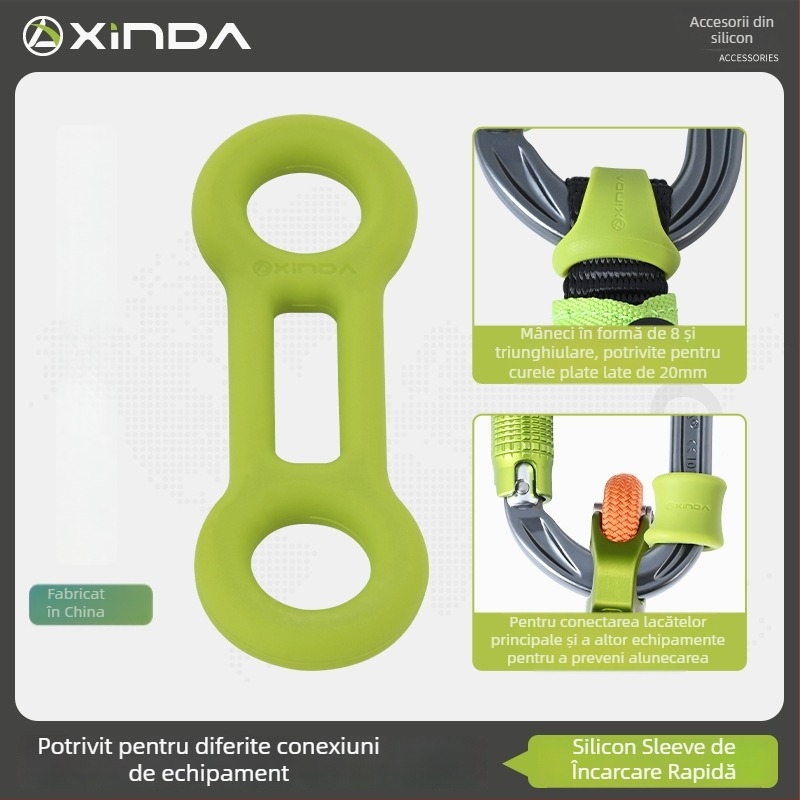 Xinda Inel de limitare pentru alpinism – inel din silicon, cârlig rapid, poziționare, închidere principală, inel fix, pentru speologie și coborâri din înălțimi