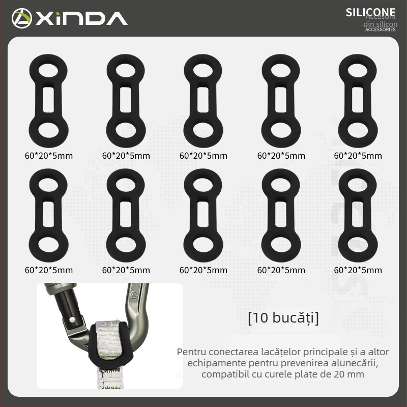 Xinda Inel de limitare pentru alpinism – inel din silicon, cârlig rapid, poziționare, închidere principală, inel fix, pentru speologie și coborâri din înălțimi