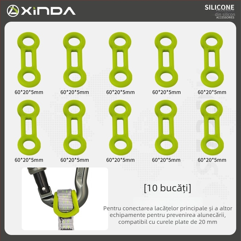 Xinda Inel de limitare pentru alpinism – inel din silicon, cârlig rapid, poziționare, închidere principală, inel fix, pentru speologie și coborâri din înălțimi