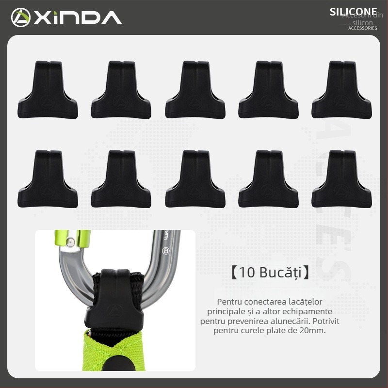 Xinda Inel de limitare pentru alpinism – inel din silicon, cârlig rapid, poziționare, închidere principală, inel fix, pentru speologie și coborâri din înălțimi