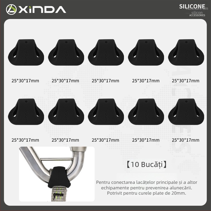 Xinda Inel de limitare pentru alpinism – inel din silicon, cârlig rapid, poziționare, închidere principală, inel fix, pentru speologie și coborâri din înălțimi