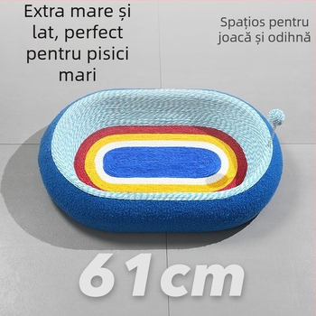 Cuib pentru pisici și placă de zgâriere — Tot în unu, pat pentru toate anotimpurile, din sisal, respirabil