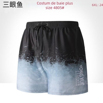 Boxer de baie pentru bărbați, croială lejeră, model imprimeu, țesătură poliester, greutate 220 g