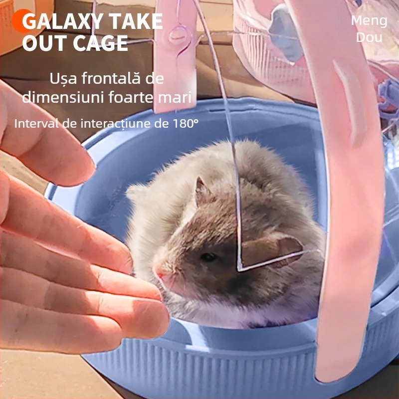 Cușcă portabilă pentru hamster - carcasă din plastic transparent, potrivită pentru hamster, marca Little Cute Pocket