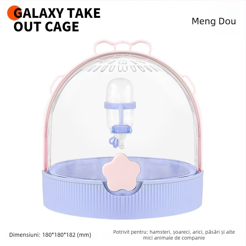 Cușcă portabilă pentru hamster - carcasă din plastic transparent, potrivită pentru hamster, marca Little Cute Pocket