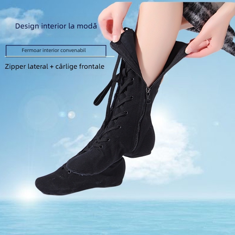 Pantofi de dans pentru adulți, partea superioară din piele artificială, talpă din piele, unisex, pentru balet, dans modern și dans latino, toate sezoanele