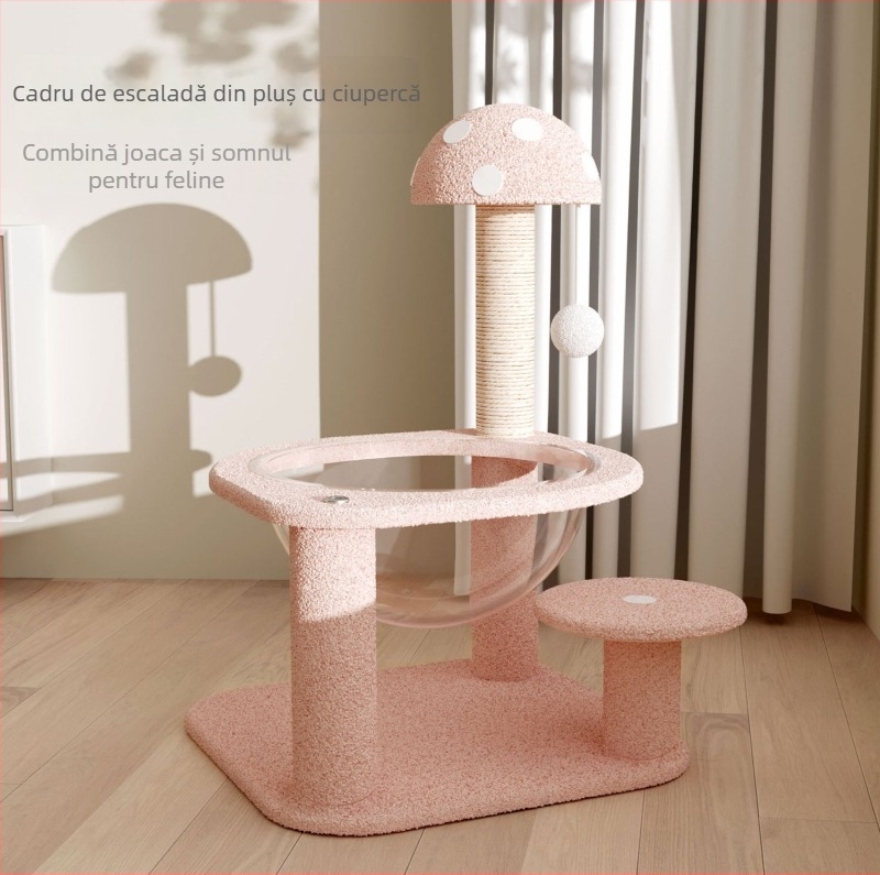 Raft de cățărare pentru pisici cu cuib integrat, copac și placă de zgâriere, material din sisal, stil drăguț, origine Xuzhou