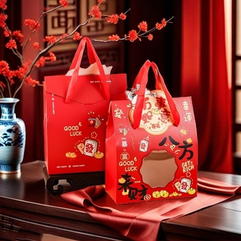 Cutie cadou pentru gustări în stil chinezesc, set de 5 bucăți, carton imprimat, potrivit pentru cadouri